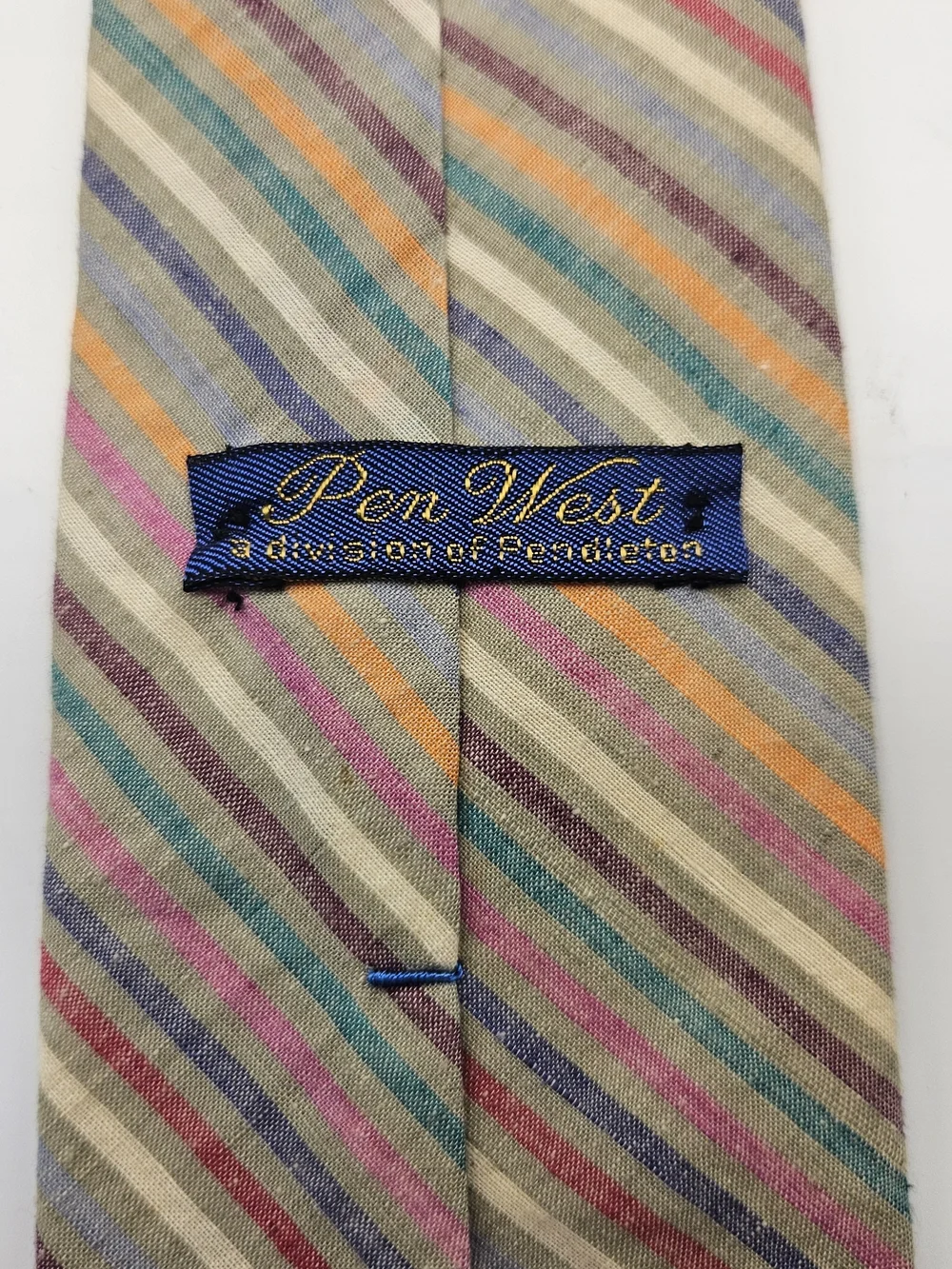 Cotton Striped Pastel Multicolor Men's Tie -By Pen West #4106